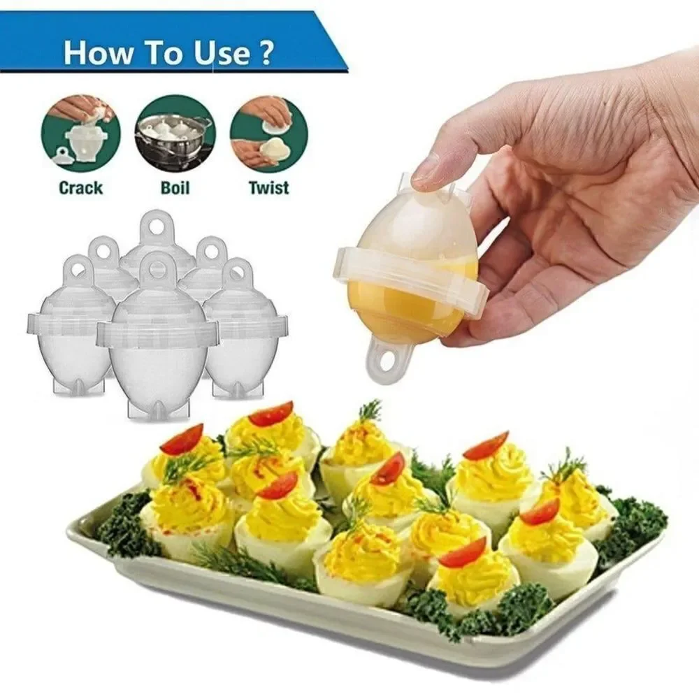 Eggies Hard Boiled Poached Egg Cooker w 6 Cookers and Bonus Separator New in Box